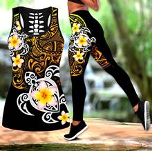 Pohnpei-Leggings con estampado 3D de tortuga y flores para mujer, top sin mangas, elástico, Sexy, DDK29 2024 - compra barato