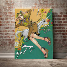 Jolyne Cujoh Stone Ocean JoJo's Bizarre-póster de lienzo con marco de madera, pintura, arte de pared, decoración para estudio, decoración del hogar, impresiones 2024 - compra barato