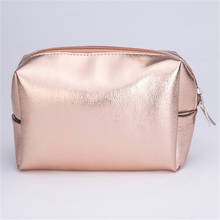 Saco cosmético feminino rosa ouro maquiagem saco zíper compõem bolsa organizador de armazenamento caso bolsas de higiene pessoal lavagem beleza caixa 2024 - compre barato