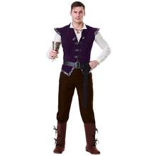 Traje retrô masculino de tamanho médio, fantasia medieval vintage para homens, traje renascentista, vestido de halloween, cavaleiro retrô 2024 - compre barato