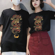 Streetwear tops men's T-shirt ulzzang Harajuku vintage Chinese dragon print T-shirt summer new Oversize loose casual women tees 2024 - buy cheap
