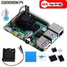 GeeekPi новый оригинальный квадратный охлаждающий вентилятор с теплоотводом комплект 1/2 двойной вентилятор кулер радиатор для Raspberry Pi 4B (4 модели B) 2024 - купить недорого