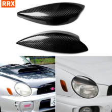 Subaru impreza wrx sti 2002 2003 fibra de carbono, capa de farol de carro, adesivos de pálpebras, sobrancelha, pálpebras, guarnição 2024 - compre barato