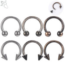 ZS 1 PC Vintage Style Stainless Steel Nose Ring 16G Horseshoe Spike Bar Nose Piercing Unisex Rock Septum Rings Piercing Jewelry 2024 - buy cheap