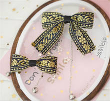 Gothic Style Lolita Girl  Embroidery Bow Hairpin Tassle Side Clip Hair Accessories D333 2024 - buy cheap