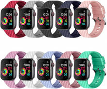 Силиконовый ремешок для Apple Watch band 44 мм 40 мм iwatch Band 38 мм 42 мм спортивный браслет резиновый ремешок для часов apple watch 5 4 3 2 1 2024 - купить недорого