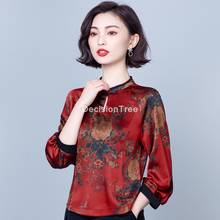 Camisa qipao vintage chinesa cheongsam, blusa feminina de seda tradicional chinesa para mulheres 2021 2024 - compre barato