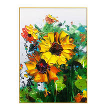 Pure Hand-Painted Canvas Oil Painting Decoration Painting Abstract Sunflower Hanging Painting Decor On The Wall Flowers Unframed 2024 - buy cheap