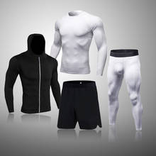 Premium brand compression set of men's sportswear sports suit gym compression suit running clothes sportswear sports tights 2024 - buy cheap