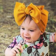 Hot Sale Lovely Baby Girl Toddler Big Bowknot Hairband Headband Stretch Turban Head Wrap Solid Color Headwear 2024 - buy cheap