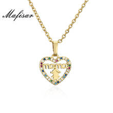 Mafisar 2021 Hot Sale Heart Mama&Girl Pendant Necklace For Women Mother's Day Gift Fashion CZ Jewelry Femme Bijoux 2024 - buy cheap