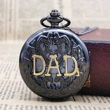 Great Love for father Black Gold Dad Pocket Watch Pendant Necklace Quartz Movement Fob Watch For DAD Gifts CF1012 2024 - buy cheap