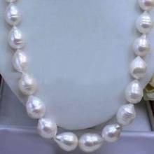Jewelry Pearl Necklace HUGE SEA + 12-15 MM WHITE AKOYA BAROQUE PEARL NECKLACE 18" Free Shipping 2024 - buy cheap