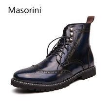 Comfortable 2021 New Men's Boots Italian Winter Men Shoes Fashion Moccasin Breathable Leather Boots Chelsea Boots Size 38-48 2024 - buy cheap