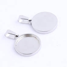 10pcs Fit 15mm Round Cabochon Base Settings Stainless Steel Pendant Trays Diy Necklace Bezel Blanks For Charm Jewelry Making 2024 - buy cheap