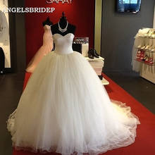 Vestido De novia Formal con volantes y escote Corazón, Vestido De boda De diseño Simple, con Tull, barato 2024 - compra barato