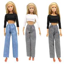 Roupas de boneca bjd de 11.5 ", camisas manga longa para barbie, roupas de barbie, tops curtos, acessórios para bonecas, brinquedo infantil para casa de boneca barbie 1/6 2024 - compre barato