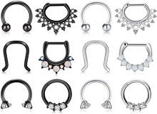 12Pcs Stainless Steel 16G Hinged Segment Clicker Rings Septum Rings Cartilage Helix Daith Septum Piercing Jewelry 2024 - buy cheap