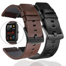 Pulseira de couro de 20 22mm, pulseira de relógio para samsung gear s3/para huawei watch gt gt2/amazfit gtr gts 47 e 42mm, pulseira inteligente 2024 - compre barato