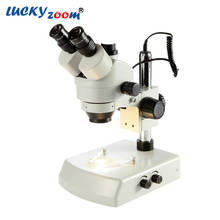 Microscopio portátil con lámpara halógena Focal, Microscopio Trinocular para soldar, lámpara de circuito, reparación de teléfono, 7X-45 2024 - compra barato