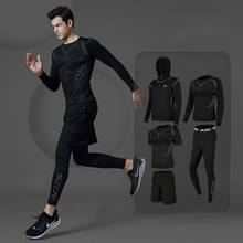 2021 Compression sport suits men's tracksuit  sports quick drying running clothing sets joggers training gym fitness workout set 2024 - buy cheap
