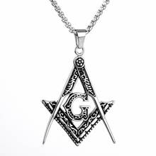 Men's Silver color Free Mason Pendant 316L Stainless Steel Freemason Masonic Pendant 2024 - buy cheap