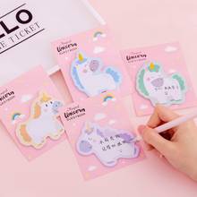 Adesivo bonito kawaii arco-íris unicórnio notas pegajosas bloco de notas bloco de notas material escolar escritório papelaria caderno adesivo decoração 2024 - compre barato