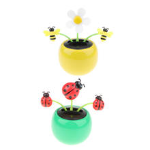 2 PCS Car Solar Dancing Toy, Solar Powered Flowers Animals, Dashboard Decor for Car, Funny Motion Toys, Holiday Birthday Gift 2024 - buy cheap