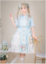 Japanese sweet lolita dress vintage stand puff sleeve high waist cute printing victorian dress kawaii girl gothic lolita op loli 2024 - buy cheap