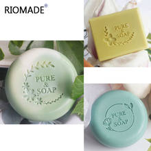 Jabón puro con forma de flores, sello de jabón acrílico Natural transparente personalizado con mango, sello hecho a mano Z0591PS 2024 - compra barato