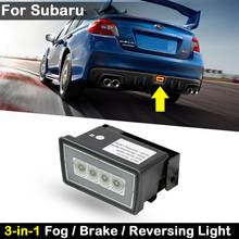 Farol retrovisor led para subaru wrx/sti impreza gp, lente clara, 3 em 1, luz amarela, vermelha, luz de neblina, luz branca 2024 - compre barato