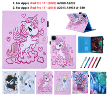 For iPad Pro 11 2020 Smart Unicorn Case Cover For iPad Pro 11" 2020 2018 Funda Tablet Cartoon PU Leather Stand Coque Shell +Gift 2024 - buy cheap