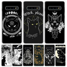 Witch and cat Colorful Cute Phone Case For Samsung Galaxy S20 FE S21 S22 Ultra S10 Lite S9 S8 Plus S7 Edge J4 + Art Coque Fundas 2024 - buy cheap
