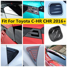 La parte trasera de la manija de la puerta de la ventana de limpiaparabrisas espejo de recorte cubierta ABS Cromo/fibra de carbono accesorios para Toyota C-HR CHR 2016 - 2021 2024 - compra barato