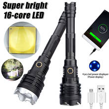 Lanterna tática super brilhante, 16 núcleos, xhp110/9 core, xhp100, led, recarregável, flash light, zoom, luz de acampamento ao ar livre, caça 2024 - compre barato