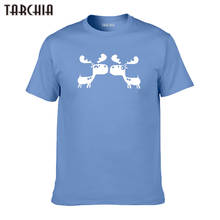 TARCHIA New Fashion Brand Cotton T Shirts Men Short Sleeve Design Summer Tops Tees Deer Print Casual Spring Tshirts For Man 2024 - buy cheap