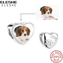 100% 925 Sterling Silver Custom Pet Photo Charm Beads fit Bracelet Original for Women Personal Jewelry 2024 - buy cheap