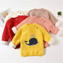 Suéter infantil de veludo, roupas de natal para crianças suéter de malha para inverno meninos e meninas 2024 - compre barato