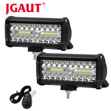 Jgau-Barra de luz LED de obra de 7 '', 120w, 12000lm, Combo de luces de conducción para coche, camión, barco, 4WD, 4x4, UAZ, SUV, 12V, 24V, interruptor 2024 - compra barato