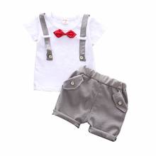 New Summer Baby Boys Clothes Suit Children Cotton Casual Bowknot T-Shirt Shorts 2Pcs/set Toddler Sports Clothing Kids Tracksuits 2024 - buy cheap