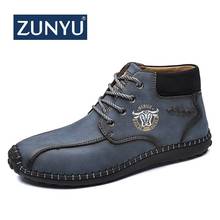 ZUNYU Classic Men's Boots Plush Warm Men's Snow Boots Retro Design Men's Winter Boots Soft Comfortable Boots Men Black 38-48 2024 - buy cheap