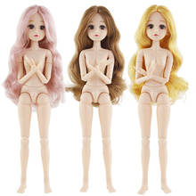 Bonecas de brinquedo bjd de 36cm com olhos 3d 22, corpo de articulação móvel, boneca nude feminina de moda, brinquedo para presente de meninas 2024 - compre barato