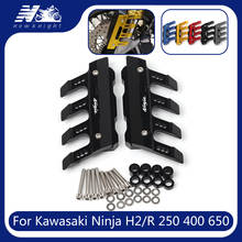Acessórios de proteção lateral para moto kawasaki, 5 cores com logo ninja h2/r 250 300 400 650 cnc 2024 - compre barato