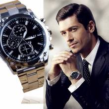 Relógio masculino luxuoso de quartzo, em aço inoxidável casual, social com pulseira de aço, esportivo 2020 2024 - compre barato