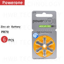 6PCS/lot(1 pack )PowerOne PR70 P10 A10 S10 zinc air button battery for Hearing aid Free shipping 2024 - buy cheap