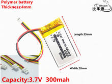 JST-Batería de polímero de iones de litio/Li-ion para tableta, Banco de pc, GPS,mp3,mp4, PH 1,0mm, 3 pines, buena calidad, 3,7 V,300mAH 2024 - compra barato