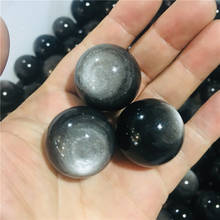 Bola de cristal com pingente de obsidiana natural, bola de obsidiana para uso doméstico 2024 - compre barato