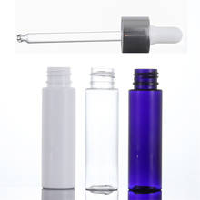 Gotero de plástico PET para uso en aceites esenciales, botella cuadrada de 30ml, 1oz, transparente, ámbar, azul, Rosa 2024 - compra barato