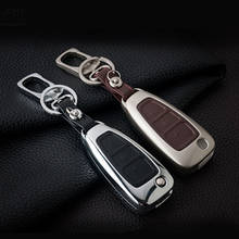 Цинковый сплав, натуральная кожа, чехол для Ford Fiesta Focus 3 4 Mondeo Ecosport Kuga Focus ST, Автомобильный ключ, умный дистанционный ключ, чехол Fob 2024 - купить недорого