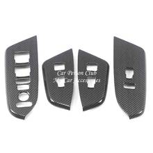 Cubierta de botón para interruptor de puerta y ventana, embellecedor Interior de Panel de elevación de reposabrazos, accesorios de fibra de carbono, para Honda CRV CR-V 2017-2020 2021 2024 - compra barato